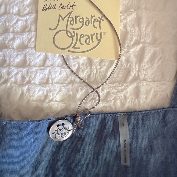 Margaret O’Leary Cotton Tiered Midi Dress Blue Sleeveless Strappy Size Small NWT - Picture 12 of 13